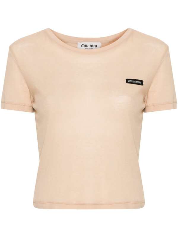 logo-patch cropped T-shirt