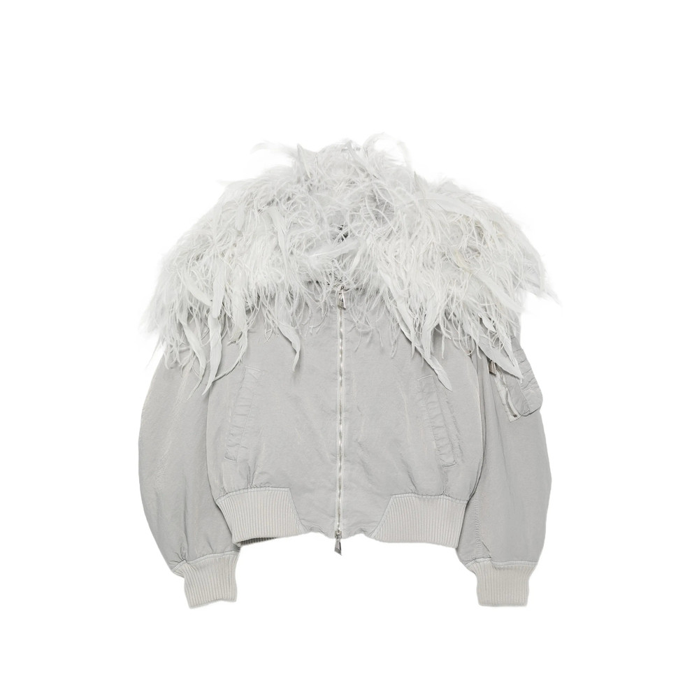 The Attico Feather-trim Bomber Jacket