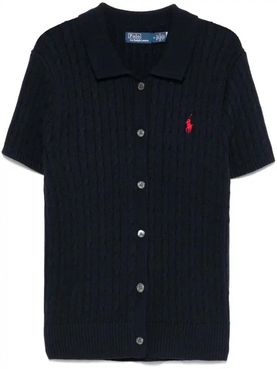 cable-knit polo shirt
