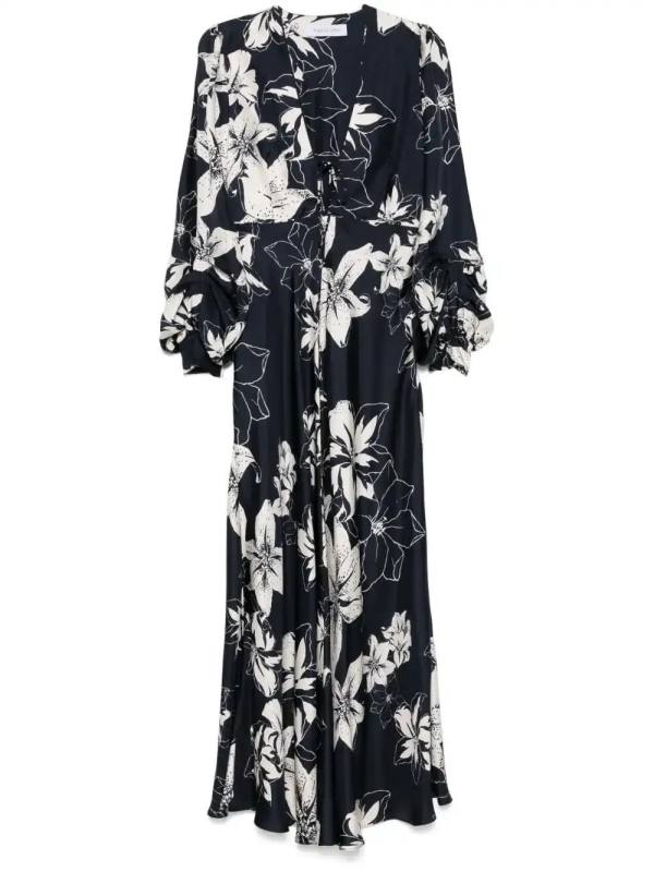 floral-print maxi dress