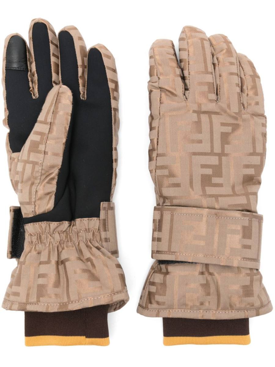 FF-motif ski gloves
