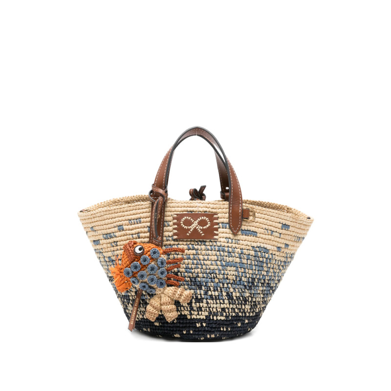 Anya Hindmarch Small Bow-detail Woven Tote Bag
