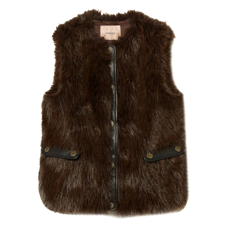 Twinset Faux-fur Buttoned Gilet