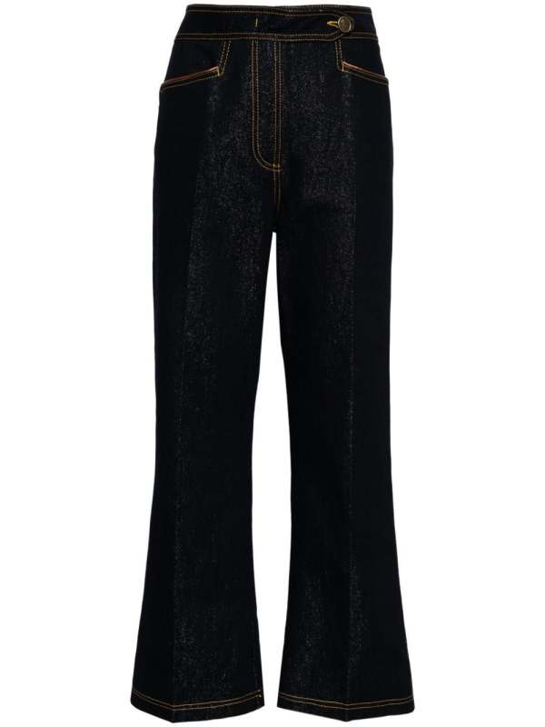 Pegaso-buttons cropped jeans