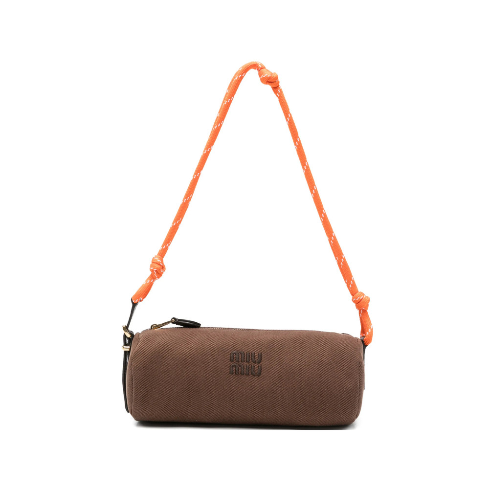 Miu Miu Logo-embroidered Cylindrical Shoulder Bag
