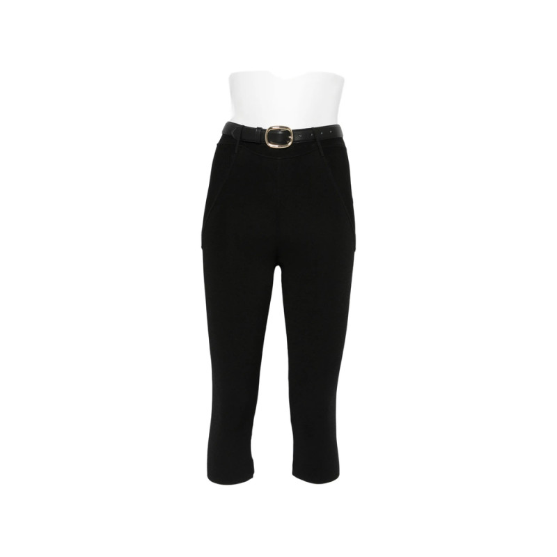 Self-portrait Ribbed-knit Cropped Trousers