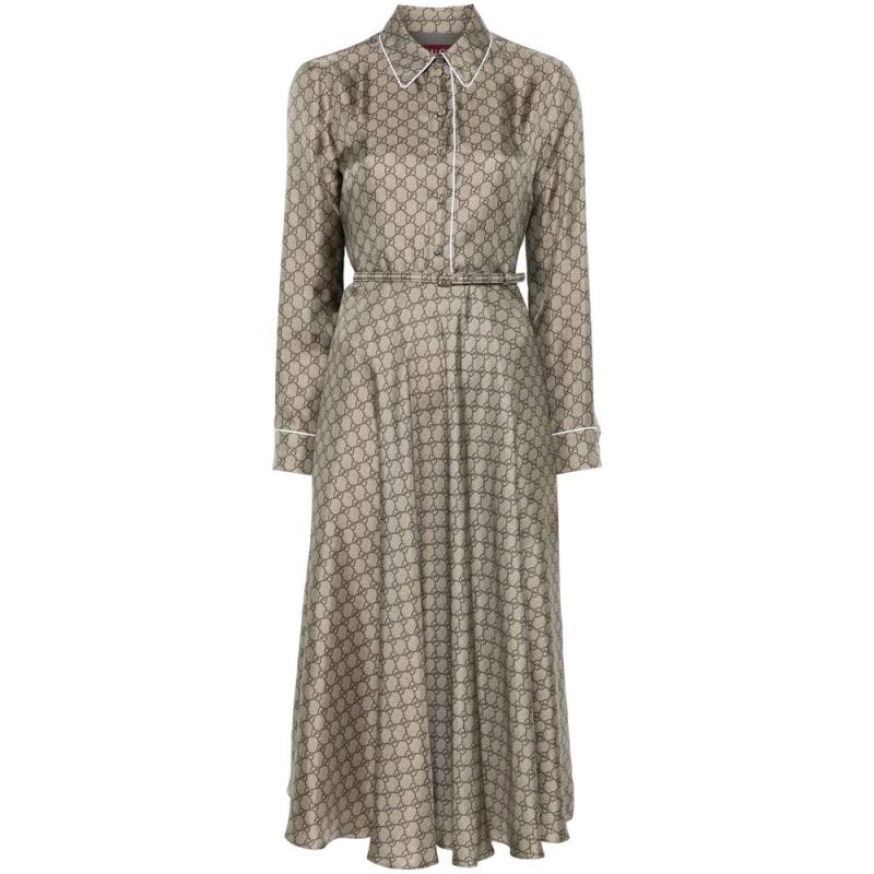 Gucci GG Supreme-print Silk Midi Dress