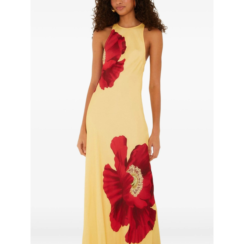 Farm Rio Poppy-print Sleeveless Maxi Dress