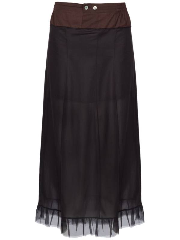 tulle midi skirt