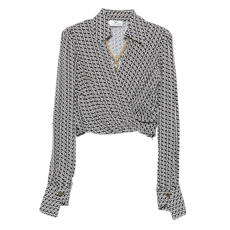 Elisabetta Franchi Geometric-print Wrap Top