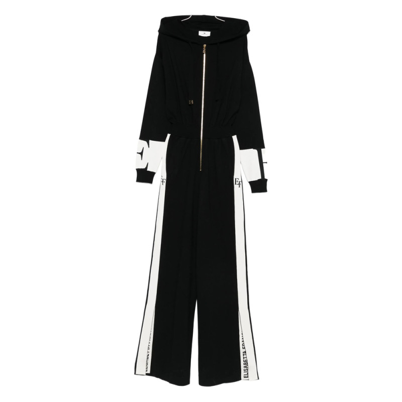 Elisabetta Franchi Hooded Side-stripe Jumpsuit