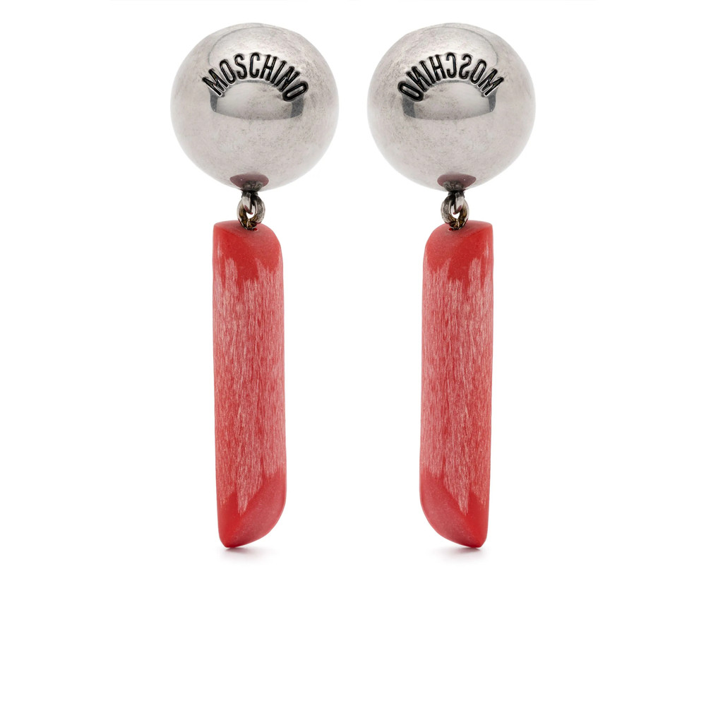 Moschino Logo-engraved Clip-on Earrings