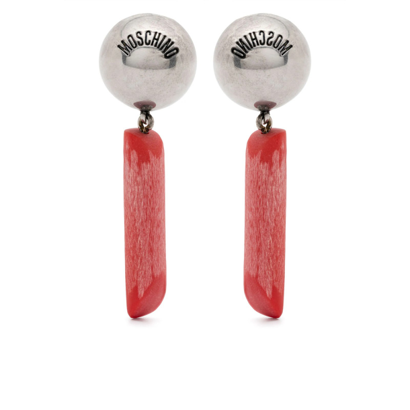 Moschino Logo-engraved Clip-on Earrings