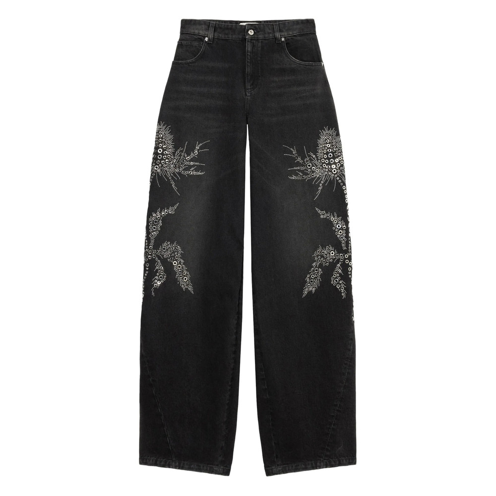 Blumarine Embellished Wide-leg Trousers