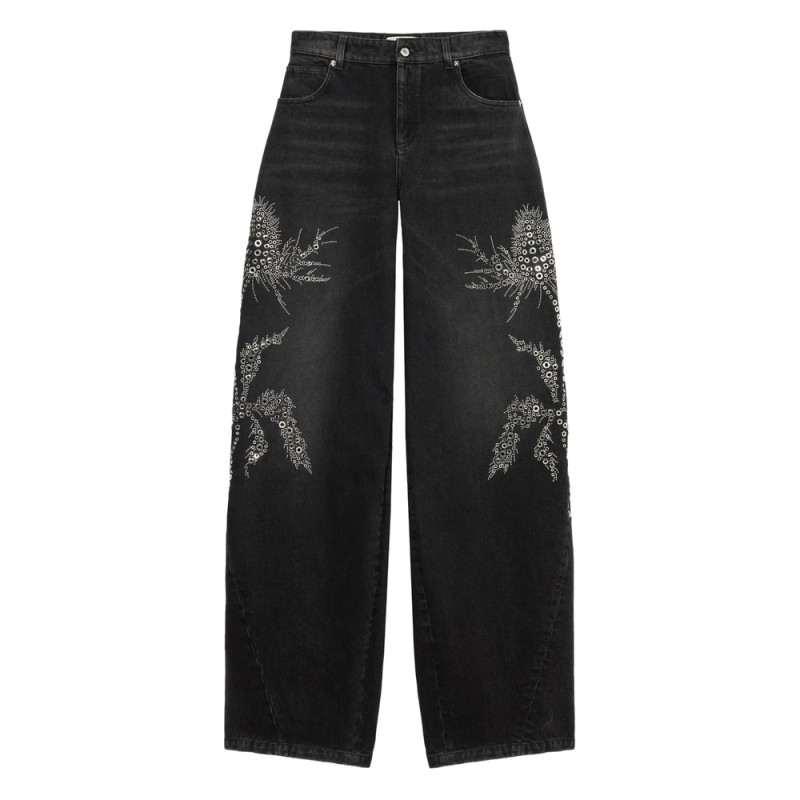 Blumarine Embellished Wide-leg Trousers