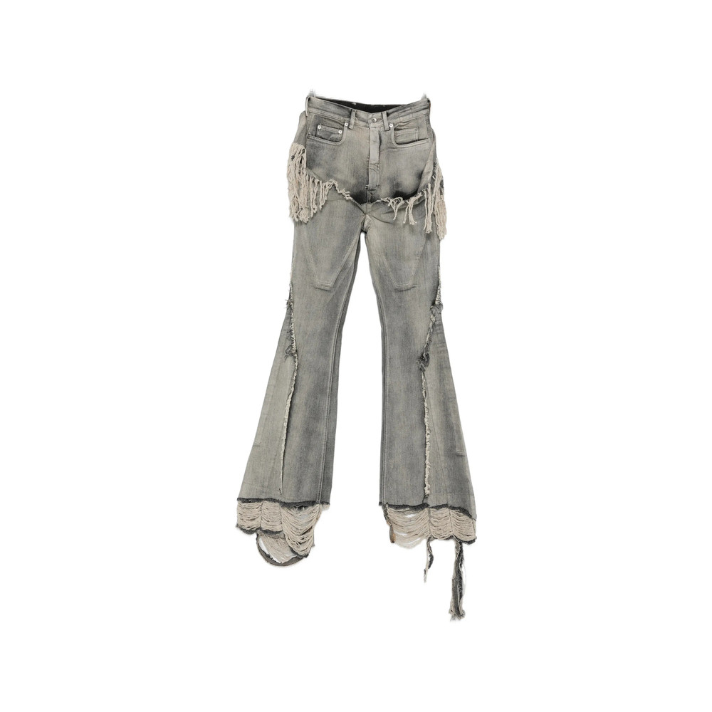 Rick Owens Drkshdw Fringe-trimmed Bootcut Jeans