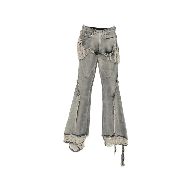 Rick Owens Drkshdw Fringe-trimmed Bootcut Jeans