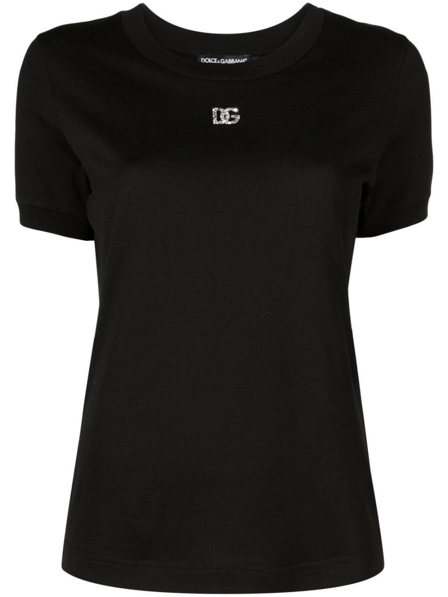 crystal-embellished round-neck T-shirt