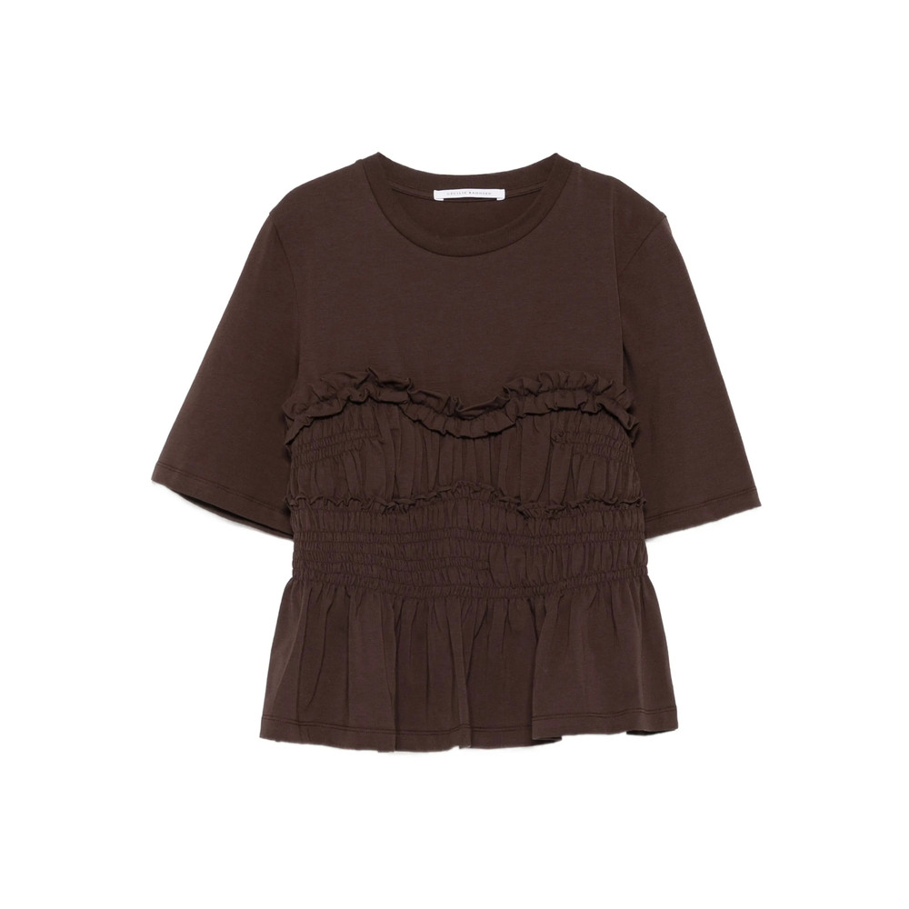 Cecilie Bahnsen Smocked Ruffled Top