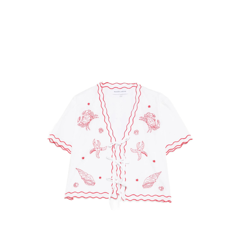 Maison Labiche Veneur Scalloped Embroidered Blouse