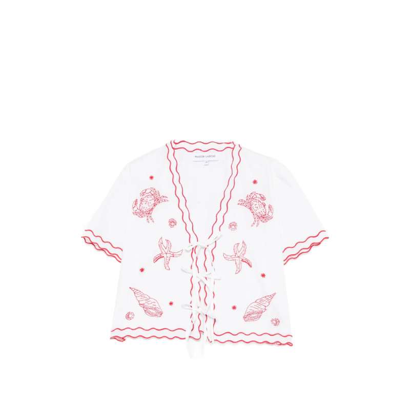 Maison Labiche Veneur Scalloped Embroidered Blouse