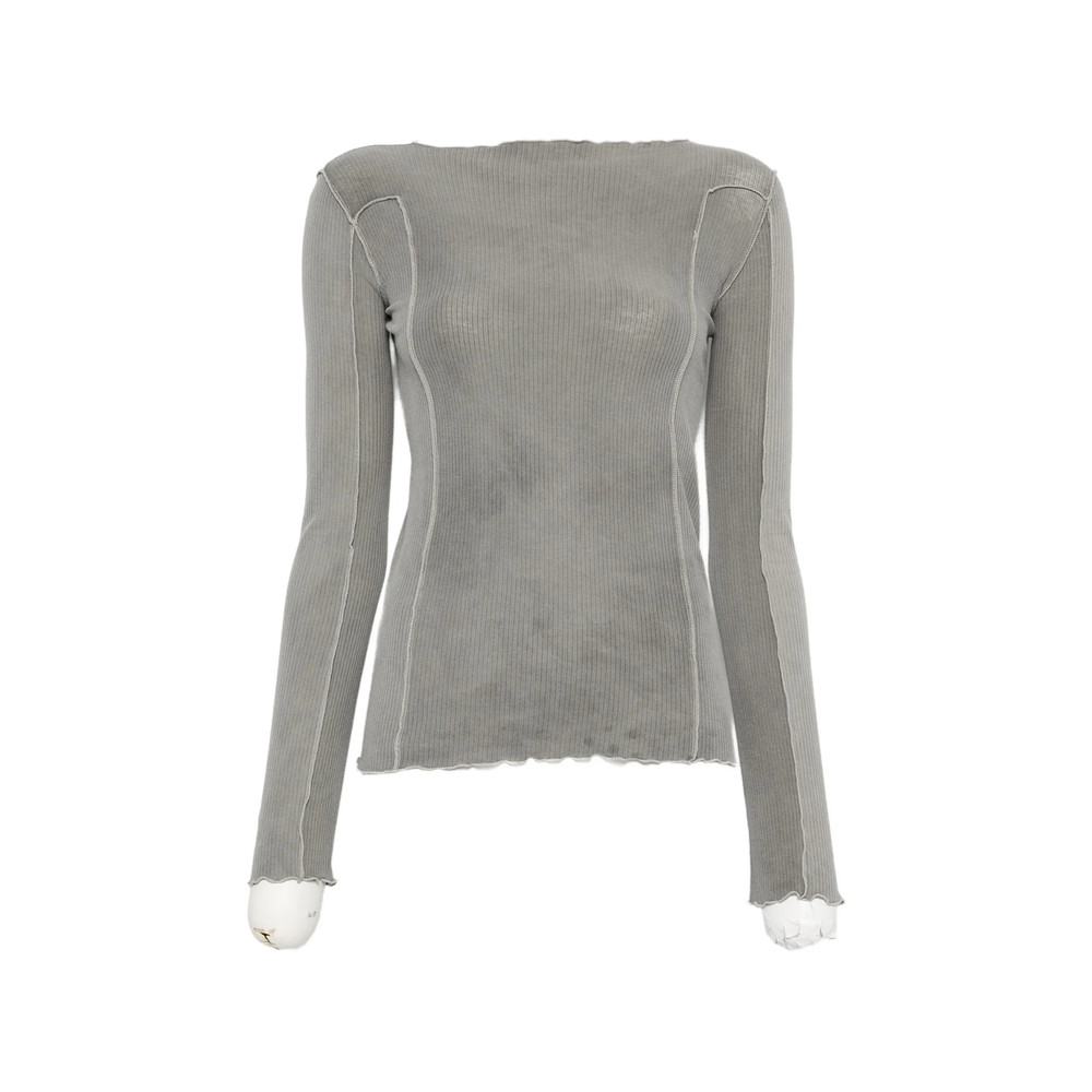 Baserange Omato Ribbed-knit Boat-neck Top