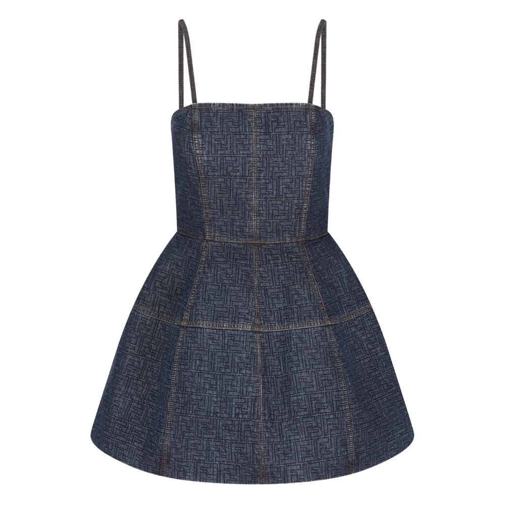 Fendi Bustier Quilted Cotton Dress