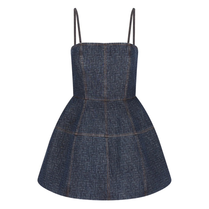 Fendi Bustier Quilted Cotton Dress