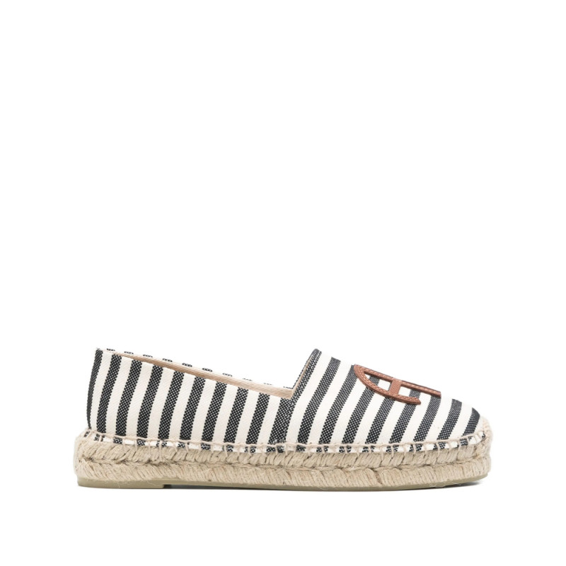 Anine Bing Paloma Striped Logo Espadrilles
