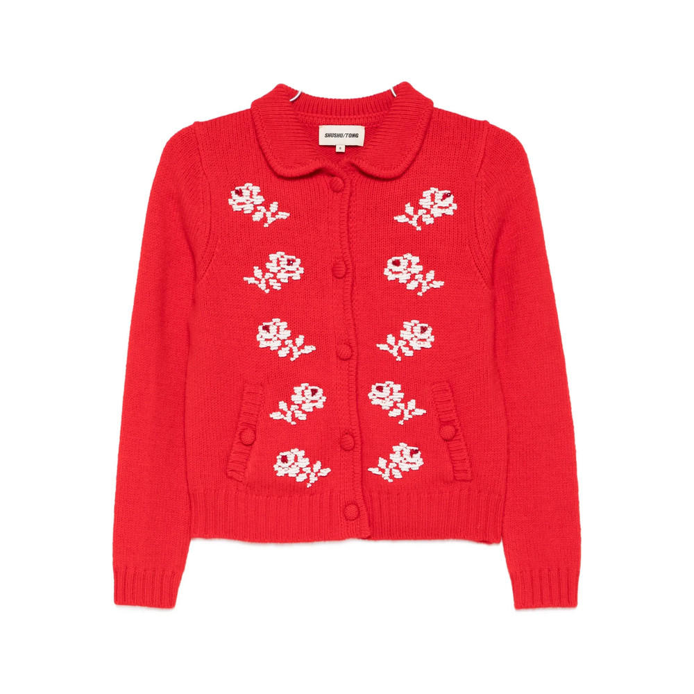 Shushu/tong Floral-embroidered Cardigan