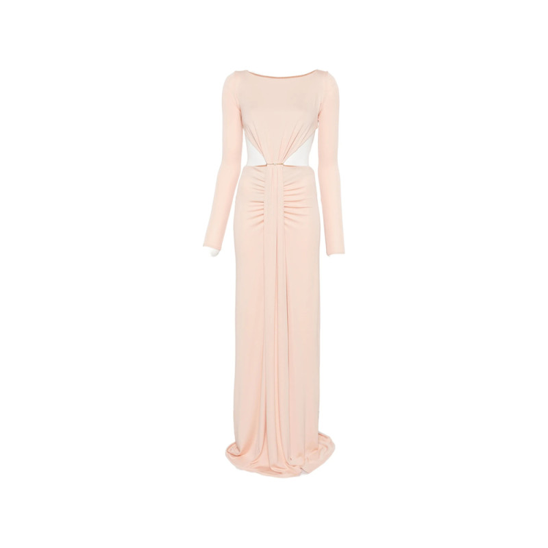 Elisabetta Franchi Cut-out Ruched Maxi Dress