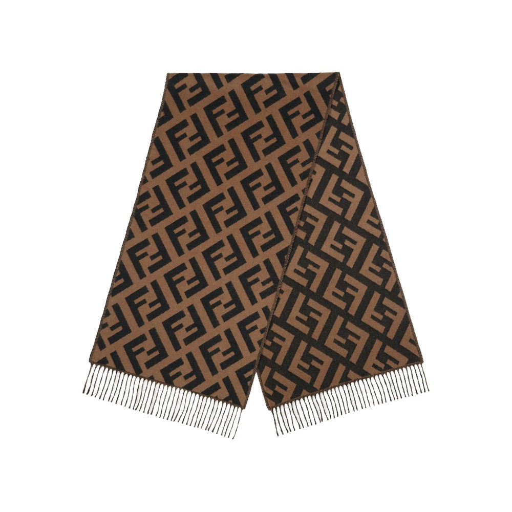 Fendi Jacquard Knit FF Logo Scarf