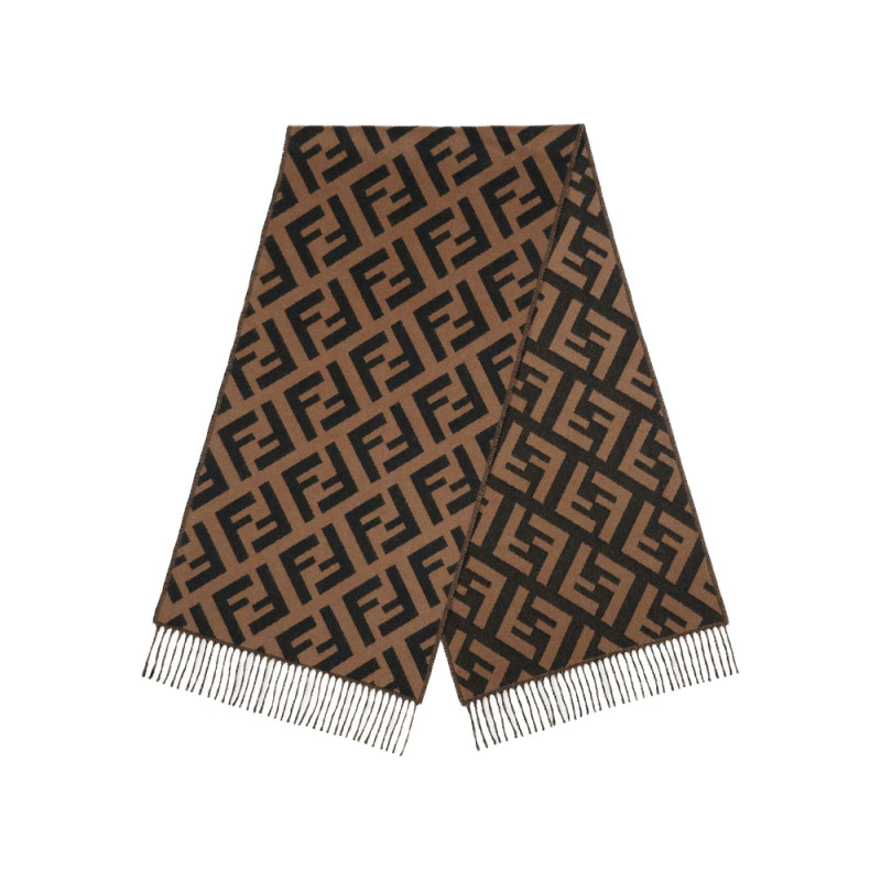 Fendi Jacquard Knit FF Logo Scarf