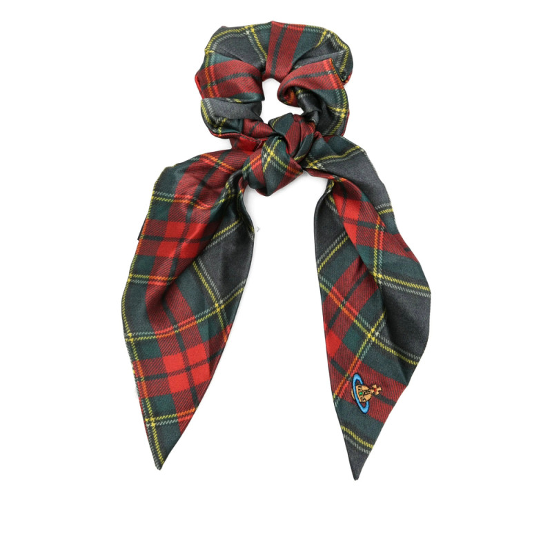 Vivienne Westwood Tartan-plaid Silk Scrunchie