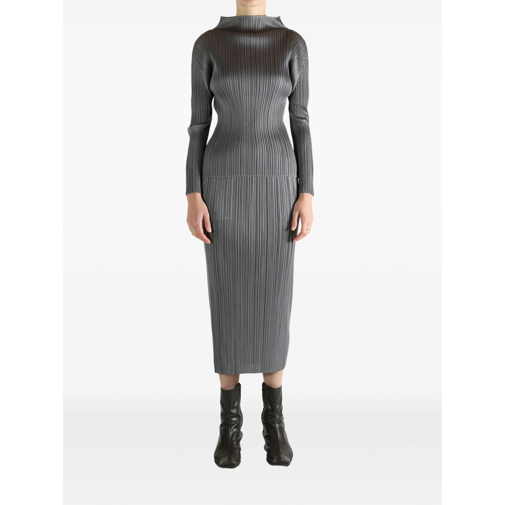 Pleats Please Pleated Funnel-neck Top