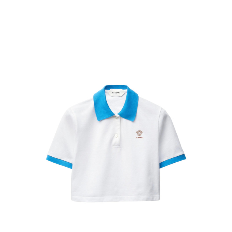 Versace Cropped Logo Polo Shirt