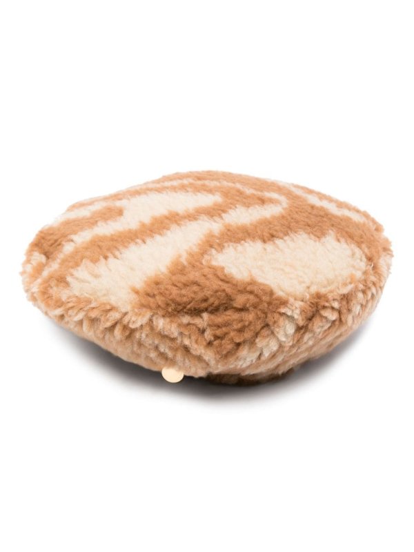abstract-pattern fleece beret