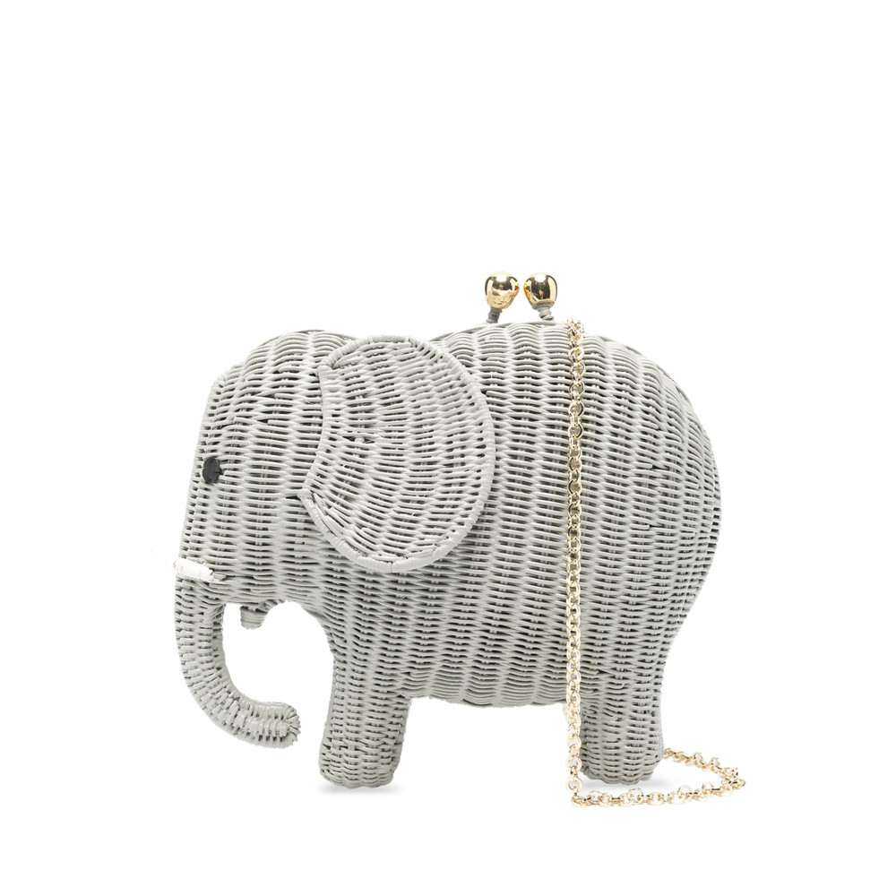 Serpui Drake Elephant Woven Clutch Bag