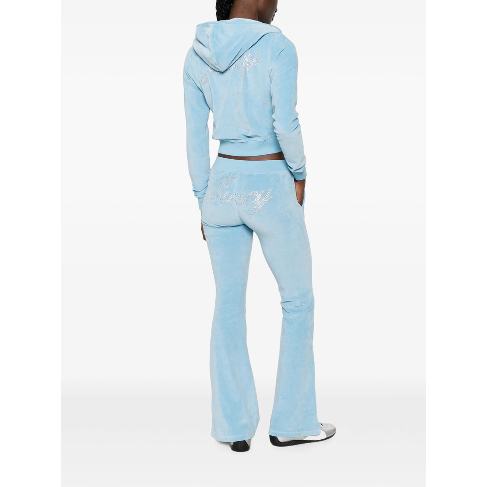 Sporty & Rich X Juicy Couture Rhinestone-embellished Zip-up Hoodie