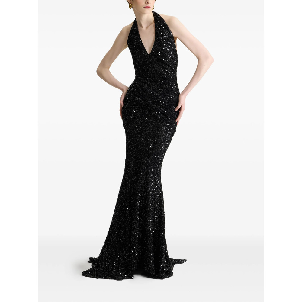 Patou Sequinned Halterneck Maxi Dress