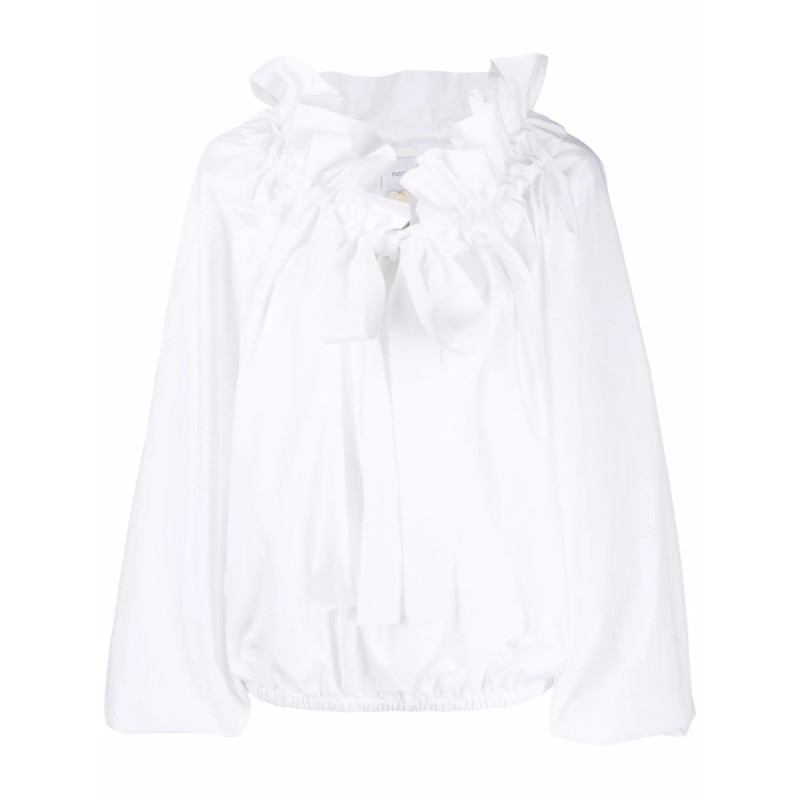 Patou Puff-sleeve Poplin Blouse