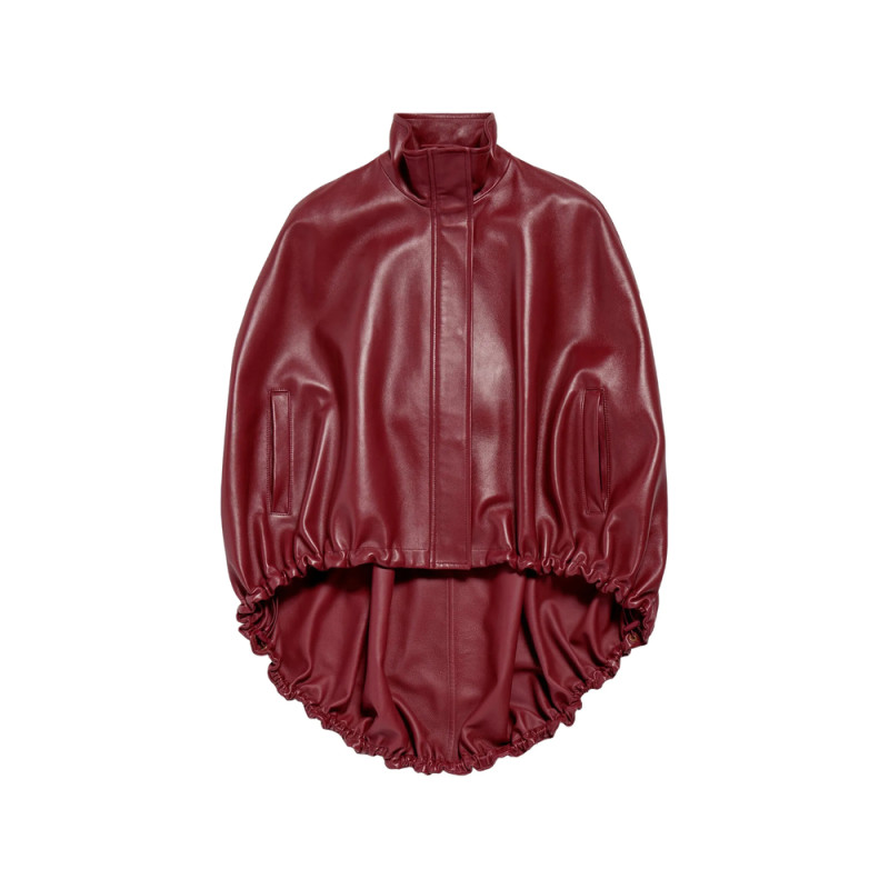 Balenciaga Stand Collar Leather Cape