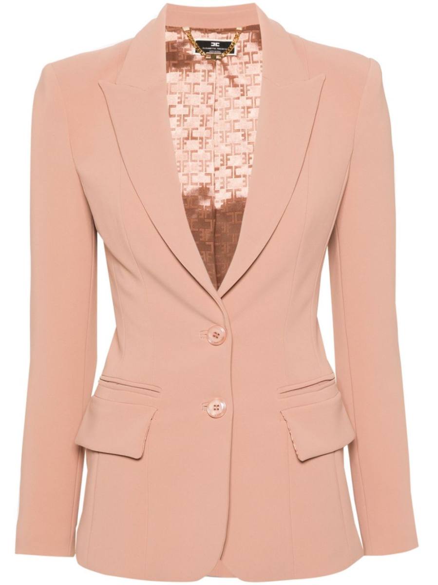 single-breasted crepe blazer