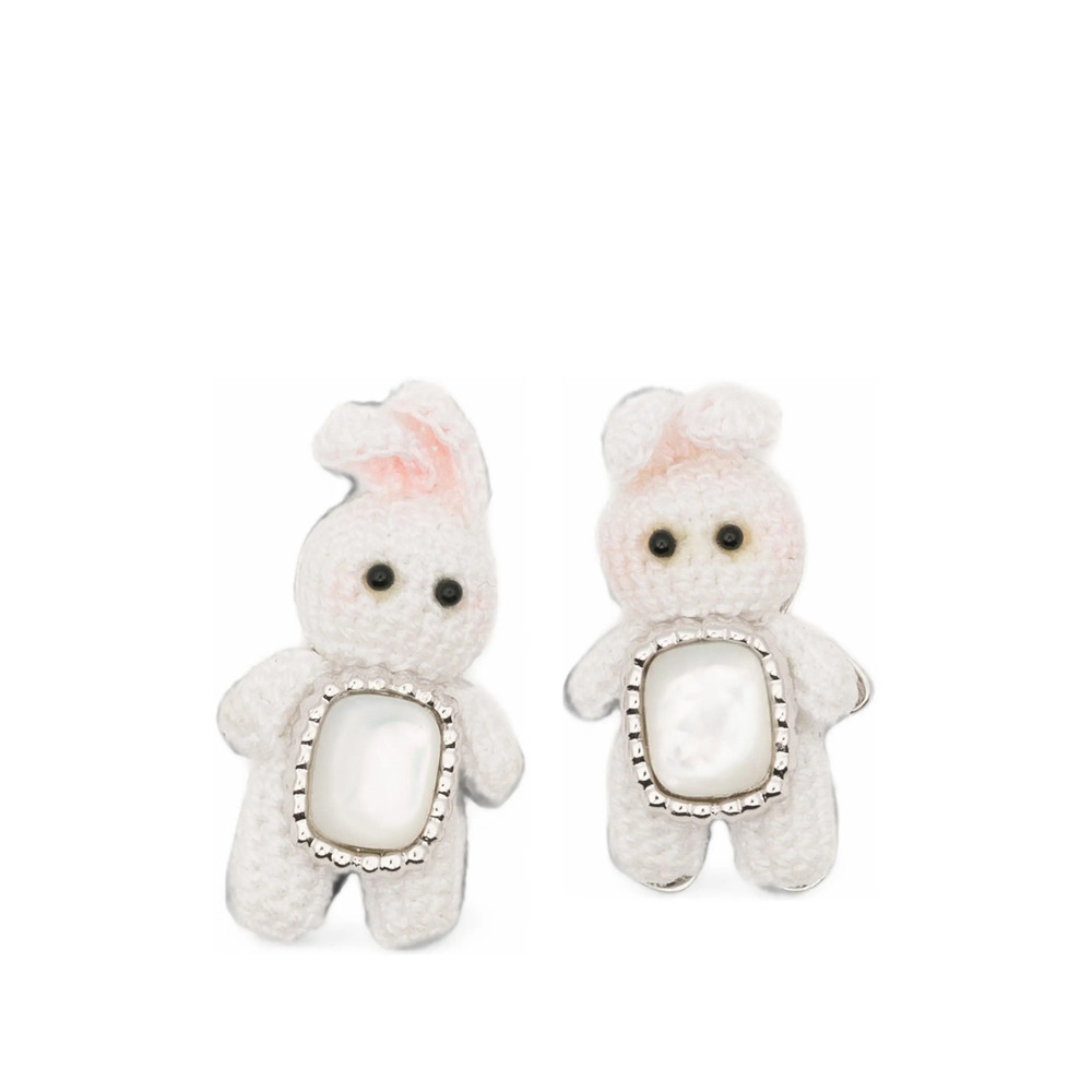 Yvmin Bunny-motif Sterling Silver Earrings