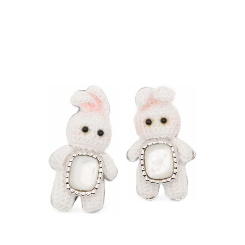 Yvmin Bunny-motif Sterling Silver Earrings