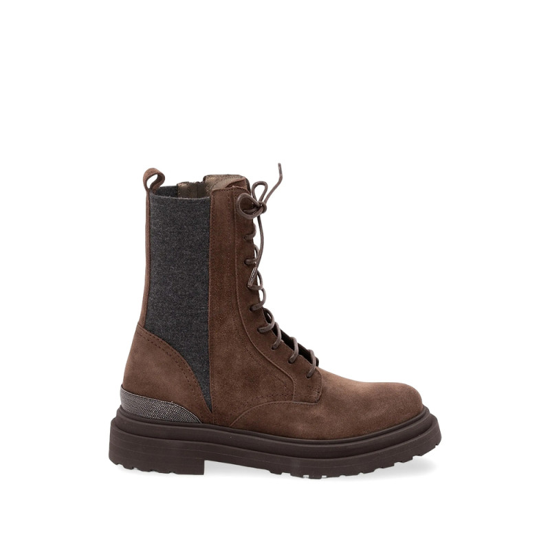 Brunello Cucinelli Lace-up Leather Ankle Boots