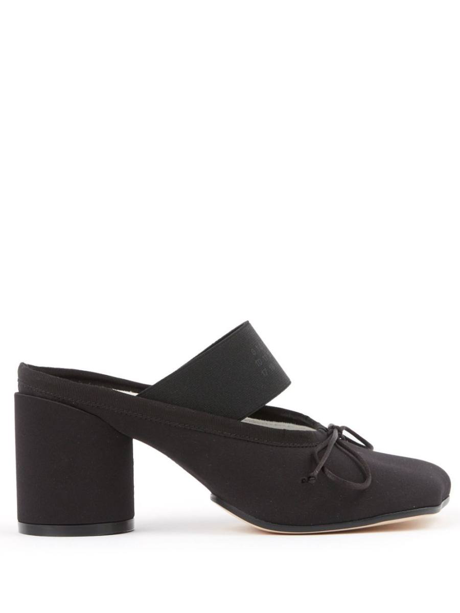 logo-strap bow-detail mules