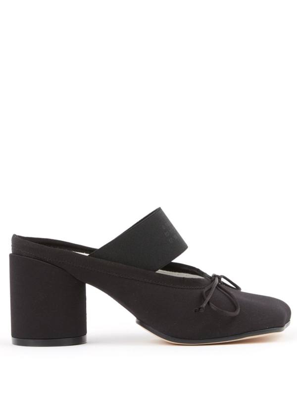 logo-strap bow-detail mules