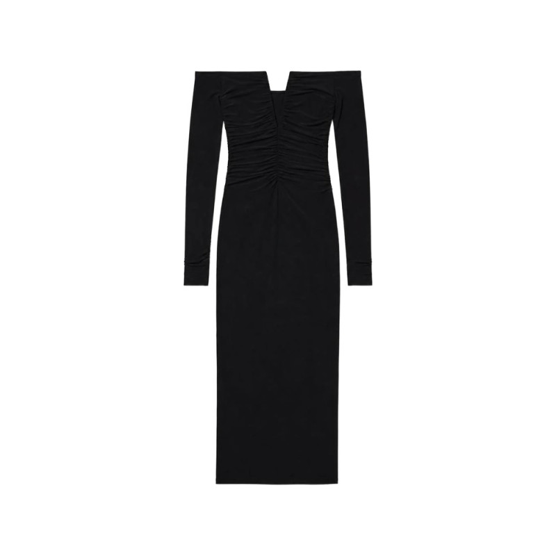 Amazuin Gathered Off-the-shoulder Midi Dress