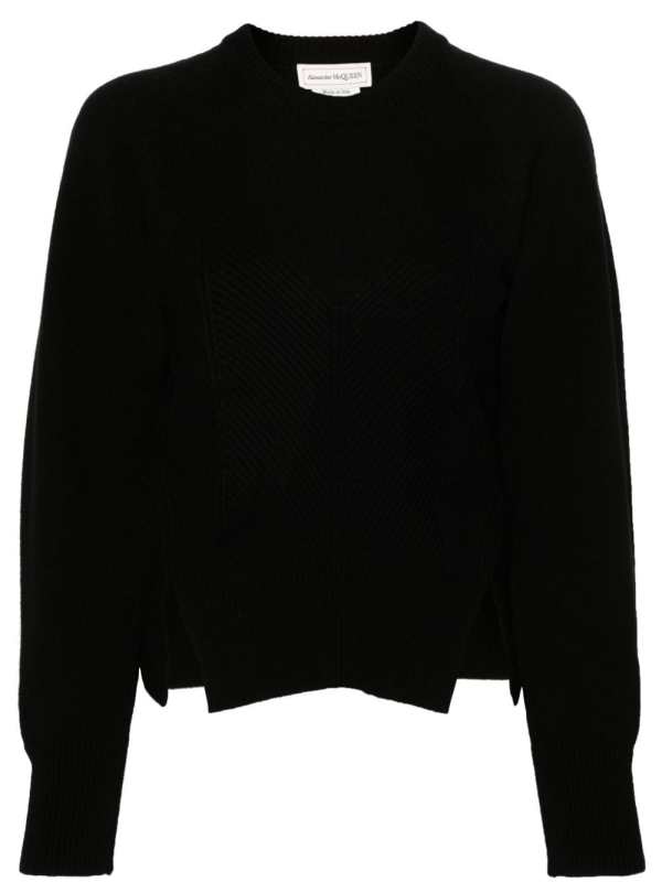 corset-style ribbed jumper